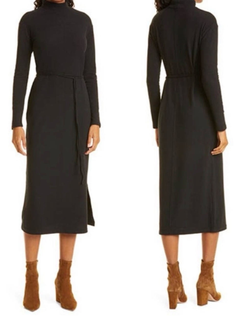 Vince mock neck long sleeve sweater dress